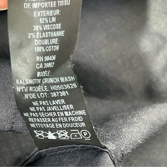 THEORY LINEN KALSINGTON FIT & FLARE DRESS 4 NAVY BLUE MIDI SLEEVELESS POCKETS - Picture 12 of 16